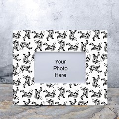 Erotic Pants Motif Black And White Graphic Pattern Black Backgrond White Tabletop Photo Frame 4 x6  by dflcprintsclothing