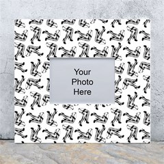 Erotic Pants Motif Black And White Graphic Pattern Black Backgrond White Wall Photo Frame 5  X 7  by dflcprintsclothing