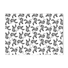 Erotic Pants Motif Black And White Graphic Pattern Black Backgrond Crystal Sticker (a4) by dflcprintsclothing