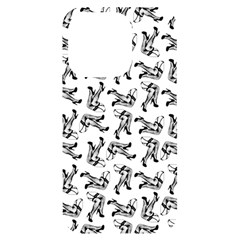 Erotic Pants Motif Black And White Graphic Pattern Black Backgrond Iphone 14 Pro Black Uv Print Case by dflcprintsclothing