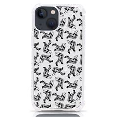 Erotic Pants Motif Black And White Graphic Pattern Black Backgrond Iphone 13 Mini Tpu Uv Print Case by dflcprintsclothing