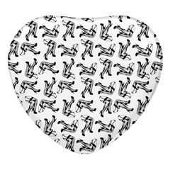 Erotic Pants Motif Black And White Graphic Pattern Black Backgrond Heart Glass Fridge Magnet (4 Pack) by dflcprintsclothing