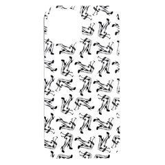 Erotic Pants Motif Black And White Graphic Pattern Black Backgrond Iphone 15 Plus Black Uv Print Pc Hardshell Case by dflcprintsclothing