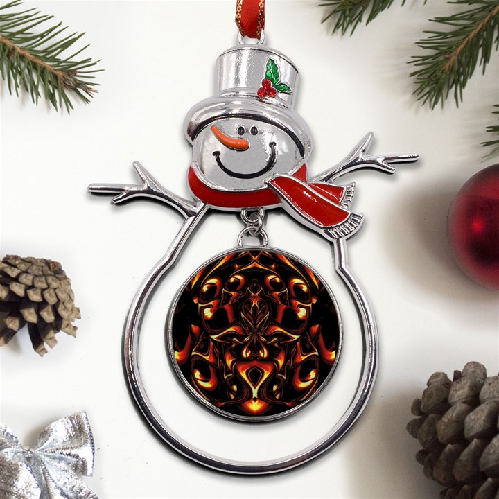 Year Of The Dragon Metal Snowman Ornament