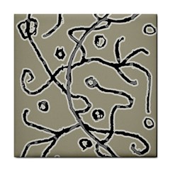 Sketchy Abstract Artistic Print Design Tile Coaster