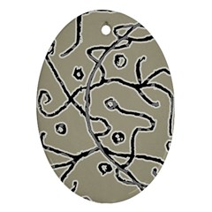 Sketchy Abstract Artistic Print Design Ornament (oval) by dflcprintsclothing