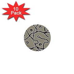 Sketchy Abstract Artistic Print Design 1  Mini Buttons (10 Pack) 