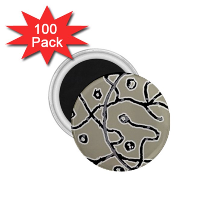 Sketchy abstract artistic print design 1.75  Magnets (100 pack) 