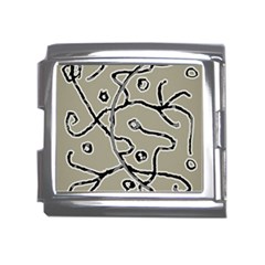 Sketchy Abstract Artistic Print Design Mega Link Italian Charm (18mm)