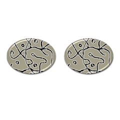 Sketchy Abstract Artistic Print Design Cufflinks (oval) by dflcprintsclothing