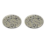 Sketchy abstract artistic print design Cufflinks (Oval) Front(Pair)