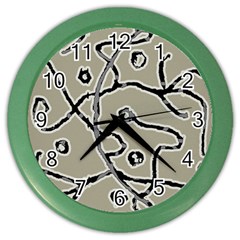 Sketchy Abstract Artistic Print Design Color Wall Clock by dflcprintsclothing