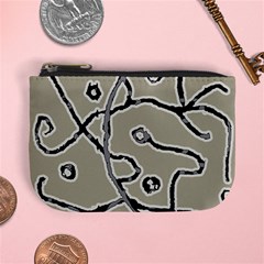 Sketchy Abstract Artistic Print Design Mini Coin Purse by dflcprintsclothing