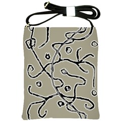 Sketchy Abstract Artistic Print Design Shoulder Sling Bag by dflcprintsclothing