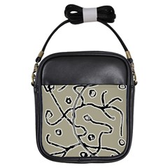 Sketchy Abstract Artistic Print Design Girls Sling Bag