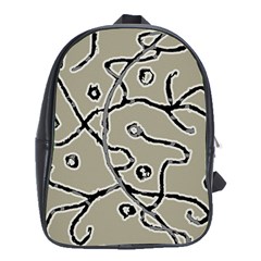 Sketchy Abstract Artistic Print Design School Bag (xl) by dflcprintsclothing