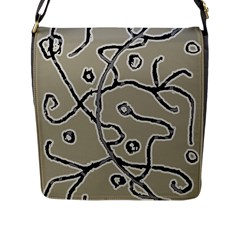 Sketchy Abstract Artistic Print Design Flap Closure Messenger Bag (l) by dflcprintsclothing