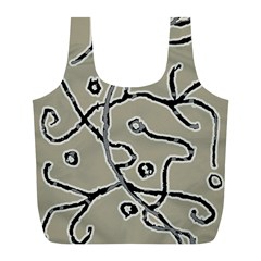 Sketchy Abstract Artistic Print Design Full Print Recycle Bag (l)