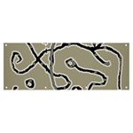 Sketchy abstract artistic print design Banner and Sign 8  x 3  Front