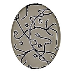 Sketchy Abstract Artistic Print Design Oval Glass Fridge Magnet (4 Pack) by dflcprintsclothing