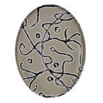 Sketchy abstract artistic print design Oval Glass Fridge Magnet (4 pack) Front