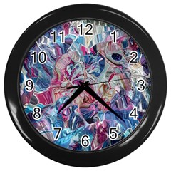 Three Layers Blend Module 1-5 Liquify Wall Clock (black) by kaleidomarblingart