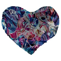 Three Layers Blend Module 1-5 Liquify Large 19  Premium Heart Shape Cushions by kaleidomarblingart