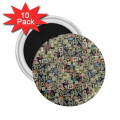 Sticker Collage Motif Pattern Black Backgrond 2 25  Magnets (10 Pack)  by dflcprintsclothing