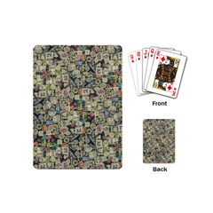 Sticker Collage Motif Pattern Black Backgrond Playing Cards Single Design (mini)