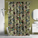 Sticker Collage Motif Pattern Black Backgrond Shower Curtain 48  x 72  (Small)  Curtain(48  X 72 )