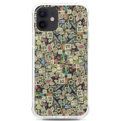 Sticker Collage Motif Pattern Black Backgrond Iphone 12/12 Pro Tpu Uv Print Case by dflcprintsclothing