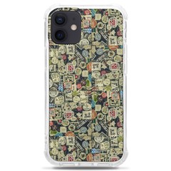 Sticker Collage Motif Pattern Black Backgrond Iphone 12 Mini Tpu Uv Print Case	 by dflcprintsclothing