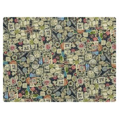 Sticker Collage Motif Pattern Black Backgrond Two Sides Premium Plush Fleece Blanket (baby Size)