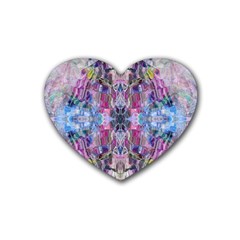 Abstract Kaleidoscope Rubber Heart Coaster (4 Pack) by kaleidomarblingart