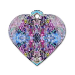 Abstract Kaleidoscope Dog Tag Heart (two Sides) by kaleidomarblingart