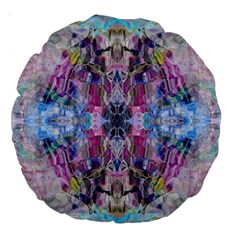 Abstract Kaleidoscope Large 18  Premium Round Cushions by kaleidomarblingart