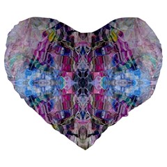 Abstract Kaleidoscope Large 19  Premium Heart Shape Cushions by kaleidomarblingart