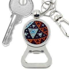 Fractal Triangle Geometric Abstract Pattern Bottle Opener Key Chain by Cemarart