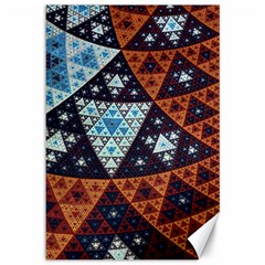 Fractal Triangle Geometric Abstract Pattern Canvas 12  X 18  by Cemarart