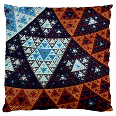 Fractal Triangle Geometric Abstract Pattern Large Cushion Case (two Sides) by Cemarart