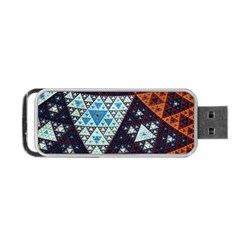 Fractal Triangle Geometric Abstract Pattern Portable Usb Flash (one Side) by Cemarart