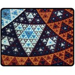 Fractal Triangle Geometric Abstract Pattern Two Sides Fleece Blanket (Medium) 58.8 x47.4  Blanket Front