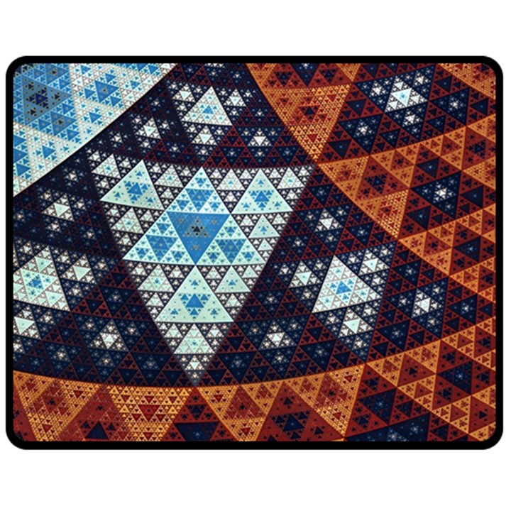 Fractal Triangle Geometric Abstract Pattern Two Sides Fleece Blanket (Medium)