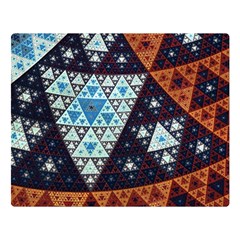 Fractal Triangle Geometric Abstract Pattern Two Sides Premium Plush Fleece Blanket (large) by Cemarart