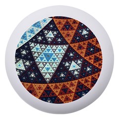 Fractal Triangle Geometric Abstract Pattern Dento Box With Mirror by Cemarart