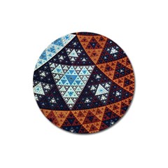 Fractal Triangle Geometric Abstract Pattern Magnet 3  (round) by Cemarart