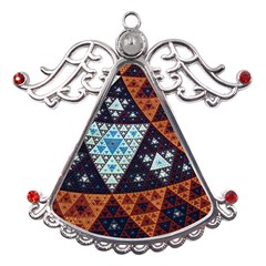 Fractal Triangle Geometric Abstract Pattern Metal Angel With Crystal Ornament by Cemarart