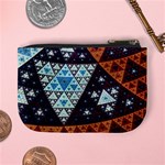 Fractal Triangle Geometric Abstract Pattern Mini Coin Purse Back