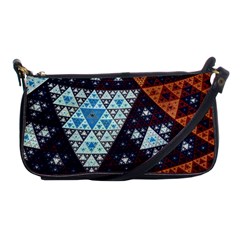 Fractal Triangle Geometric Abstract Pattern Shoulder Clutch Bag by Cemarart