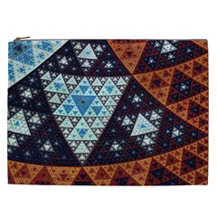 Fractal Triangle Geometric Abstract Pattern Cosmetic Bag (xxl) by Cemarart